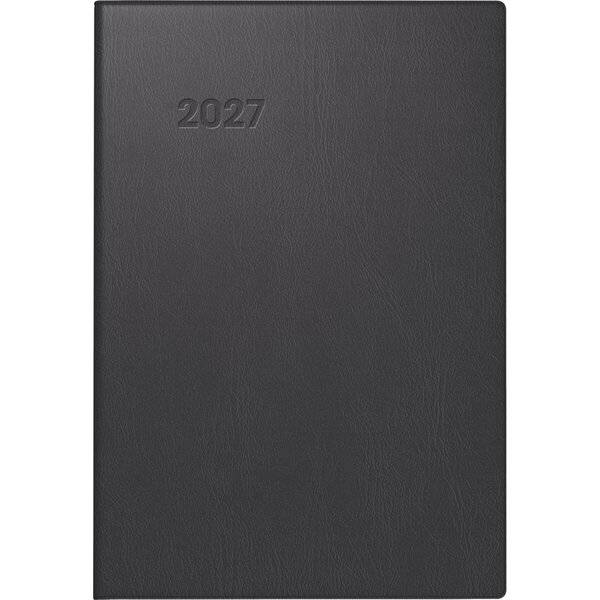Taschenkalender 723 7,6x11,2cm 1 Woche/2 Seiten Kunststoff schwarz 2027-0
