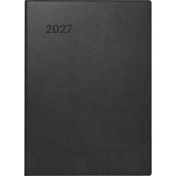 Taschenkalender 731 10x14cm 1 Woche/2 Seiten Kunststoff schwarz 2027