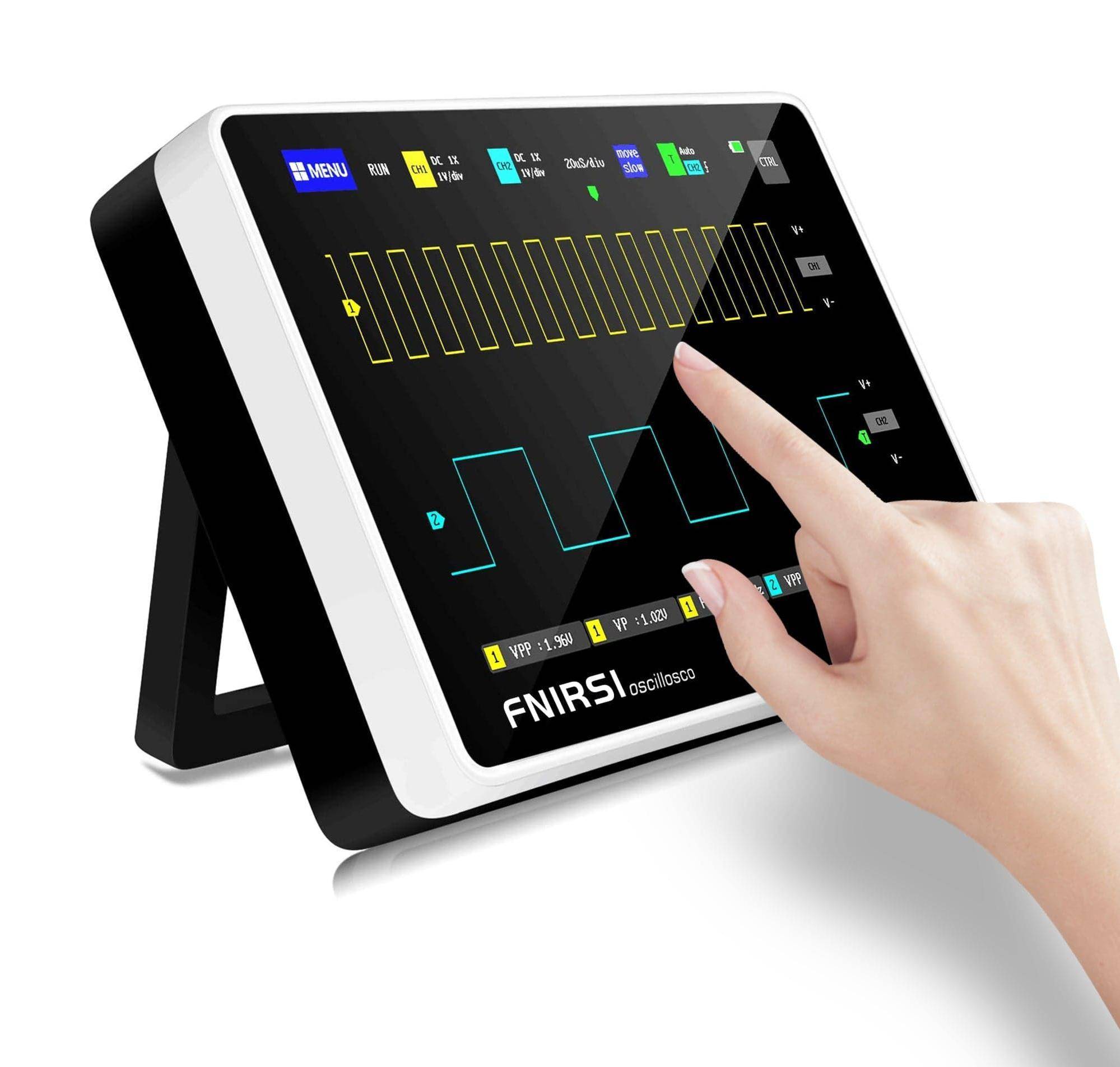 FNIRSI 1013D Portables Tablet Oszilloskop, 7\" Display, 2 Kanäle, 100MHz, 6000mAh Akku, USB-1