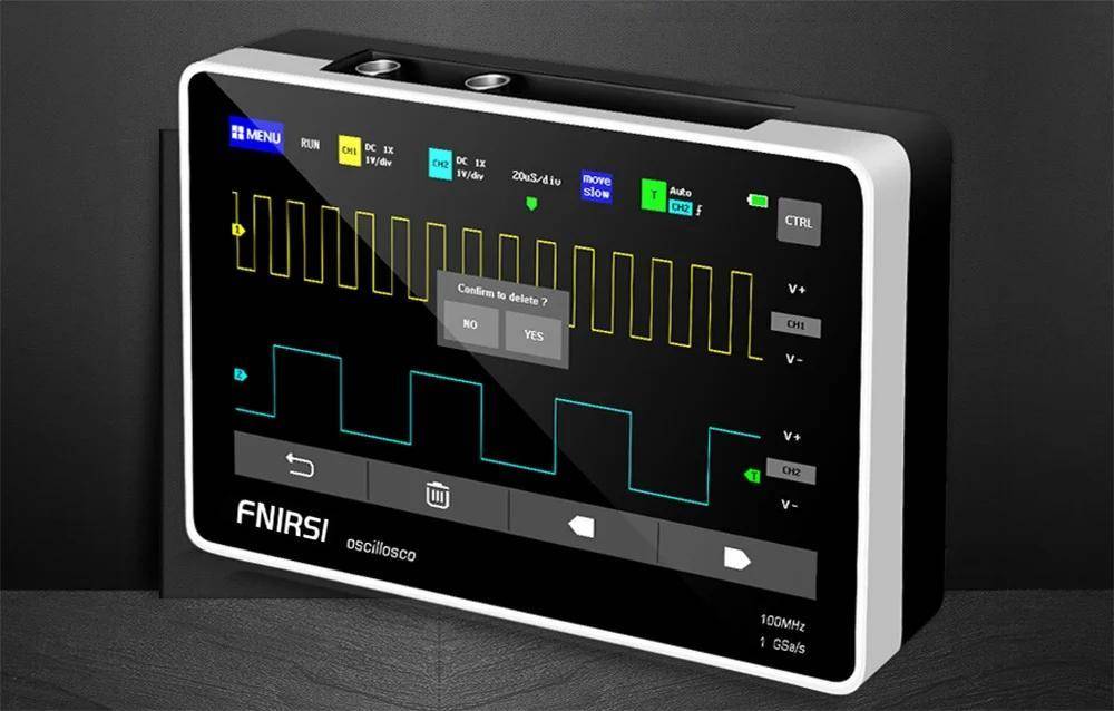 FNIRSI 1013D Portables Tablet Oszilloskop, 7\" Display, 2 Kanäle, 100MHz, 6000mAh Akku, USB-4