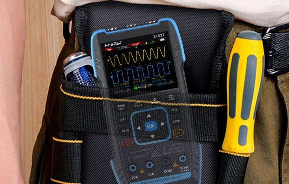 FNIRSI 2C53T 3-in-1 Portables Oszilloskop mit Multimeter und Signalgenerator, 2,8\" Display, 50 MHz-4