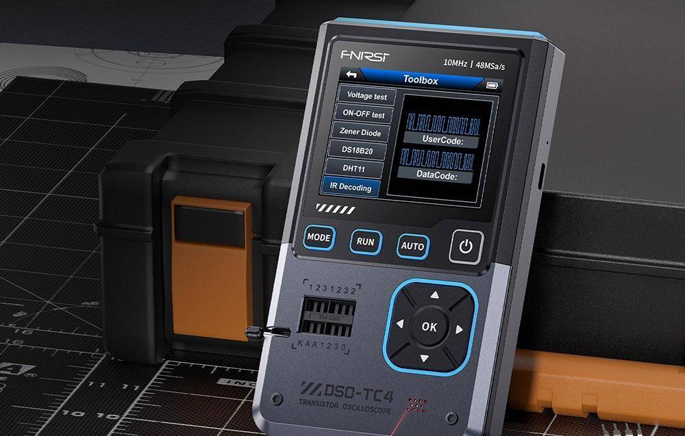 FNIRSI DSO-TC4 3-in-1 Portables Oszilloskop, Bauteiltester, Signalgenerator, 2,8\" Display, 10 MHz-2