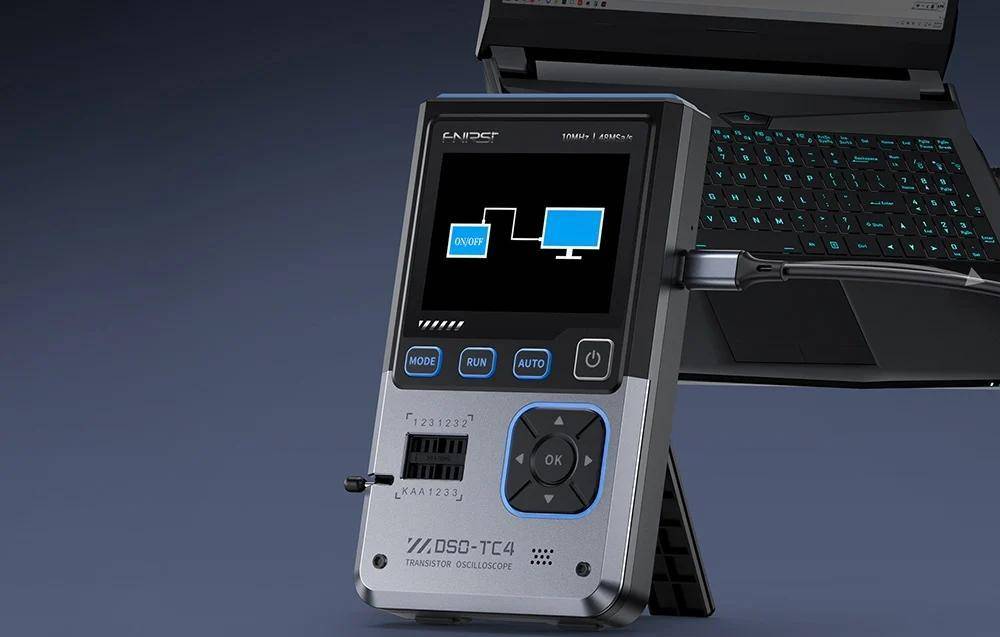 FNIRSI DSO-TC4 3-in-1 Portables Oszilloskop, Bauteiltester, Signalgenerator, 2,8\" Display, 10 MHz-4