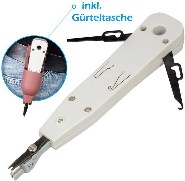 hb-digital LSA Anlegewerkzeug Schneid Klemm mit Guerteltasche