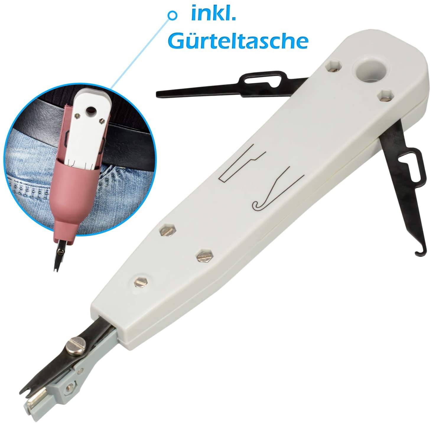 hb-digital LSA Anlegewerkzeug Schneid Klemm mit Guerteltasche-0