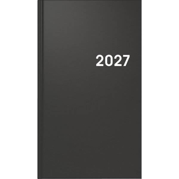 Taschenkalender 756 1 Woche/2 Seiten 8,7x15,3cm Balacron-Einband schwarz 2027-0