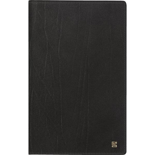 Faltkalender 746 8,7x15,3cm 1 Monat/2 Seiten Leder schwarz 2027