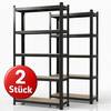 KARAT Schwerlastregal Lakota - Traglast bis 875 kg - 2er-Set - Schwarz- 200 x 120 x 60 cm