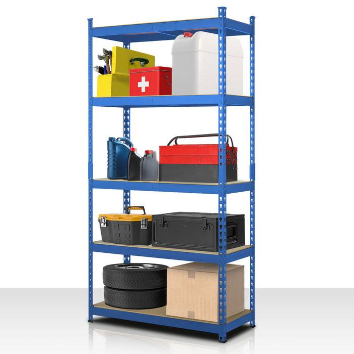 FLOORDIREKT Schwerlastregal Rhino - Lagerregal mit 5 Fachböden - 1050 kg Traglast - Blau - 180 x 90 x 60 cm-0