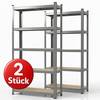 KARAT Schwerlastregal Lakota - Traglast bis 875 kg - 2er-Set - Verzinkt - 200 x 120 x 60 cm