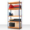 FLOORDIREKT Schwerlastregal Rhino - Lagerregal mit 5 Fachböden - 1050 kg Traglast - Blau-Orange - 180 x 90 x 45 cm