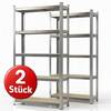 KARAT Schwerlastregal Lakota - Traglast bis 875 kg - 2er-Set - Grau- 180 x 90 x 40 cm