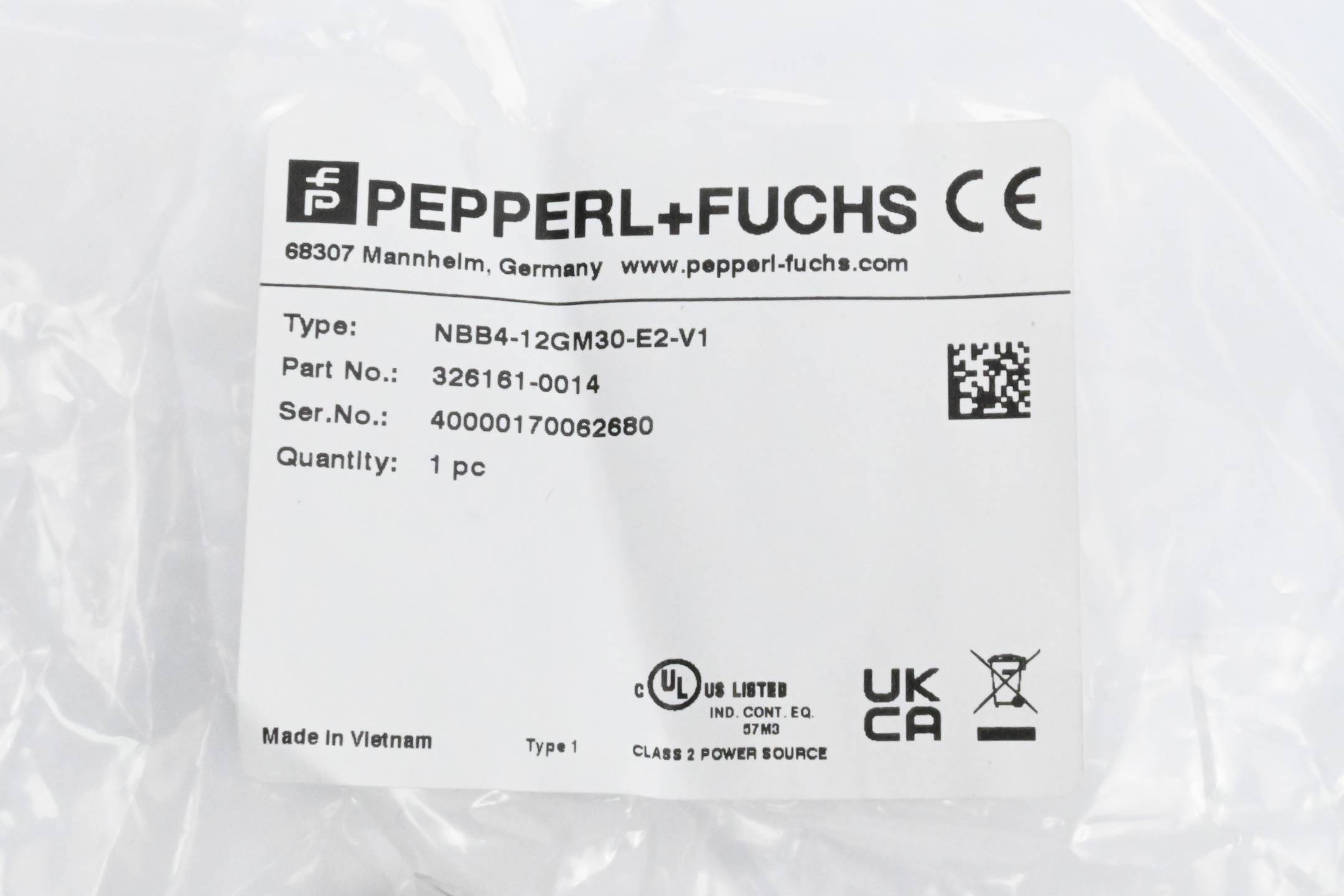 Pepperl+Fuchs induktiver Näherungssensor NBB4-12GM30-E2-V1 ( 326161-0014 )-1