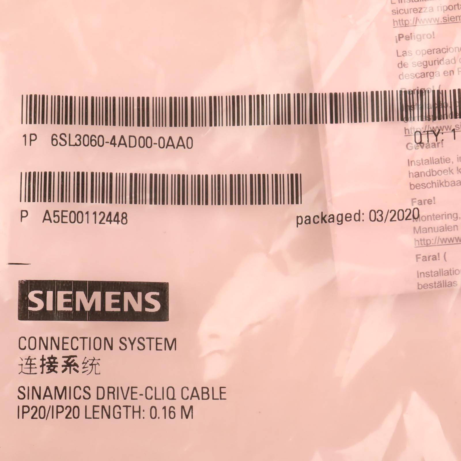 Siemens Sinamics Drive-CLiQ Leitung 6SL3060-4AD00-0AA0 OVP-1