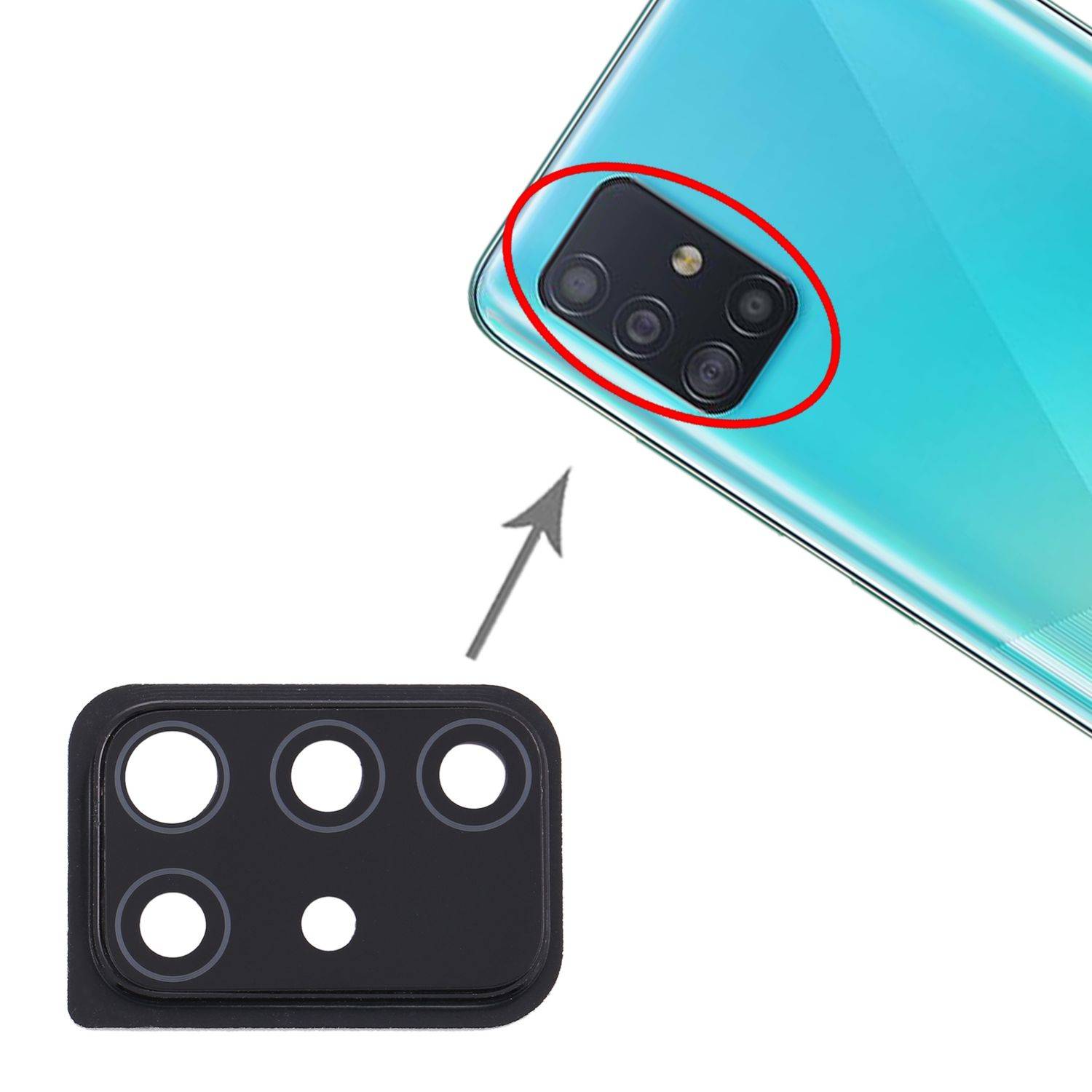 Kamera Linsencover für Samsung Galaxy A51 Schwarz Camera Ersatzteil Reparatur-3