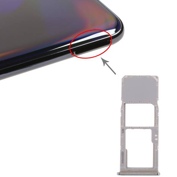 Sim Karten Halter für Samsung Galaxy A70 Silber Card Tray Micro SD Ersatzteil