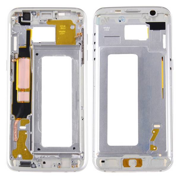 Gehäuse Rahmen Deckel kompatibel Samsung Galaxy S7 Edge G935 G935F Kleber Silber