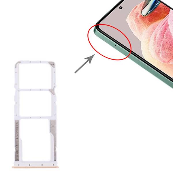 Für Xiaomi Redmi Note 12 4G Dual SIM + Micro SD-Karten Halter Ersatzteil Pink