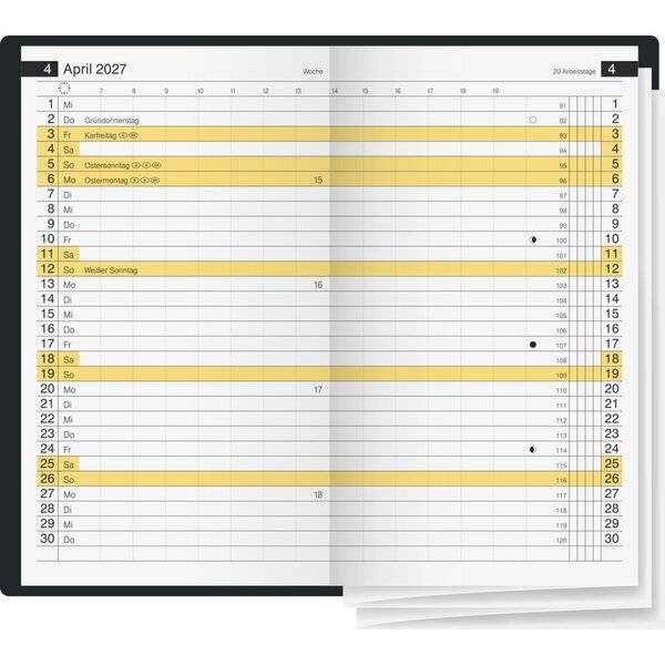 rido idé Taschenkalender "Miniplaner d15", 2027, schwarz-1
