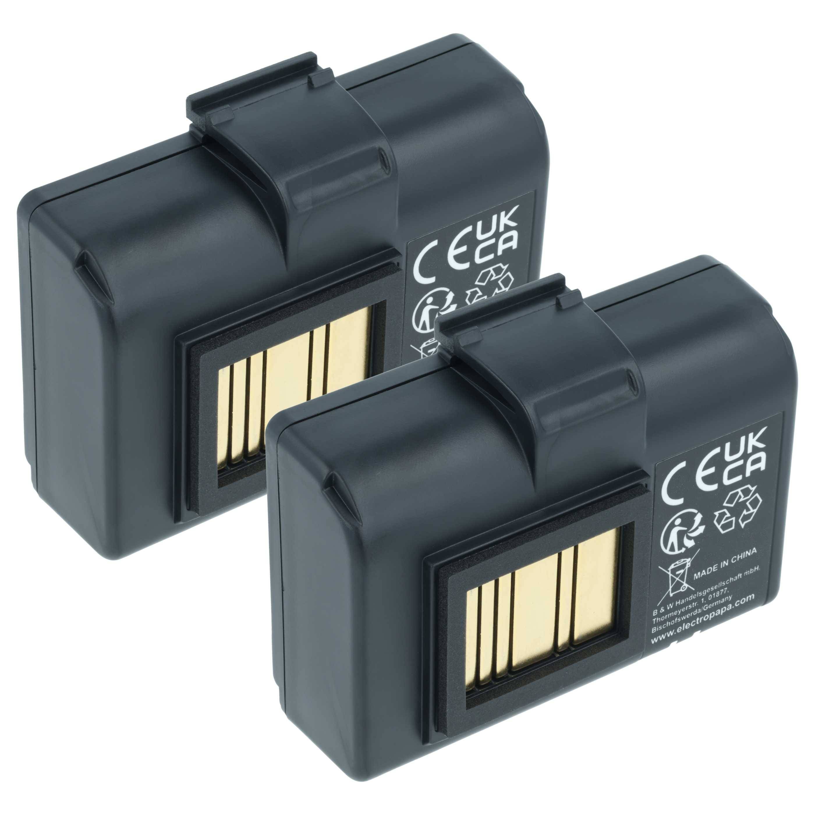 vhbw 2x Akku kompatibel mit Zebra QLn220HC | QLn320HC, QLN220, QLN320 Drucker Kopierer Scanner Etiketten-Drucker (2600-0