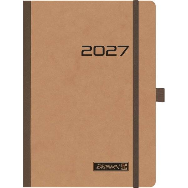 Buchkalender 796 A5 1 Woche/2 Seiten Karton braun 2027-0