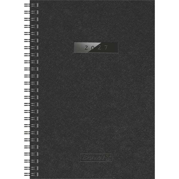 Buchkalender 796 A5 1 Woche/2 Seiten Natur-Karton schwarz 2027-0