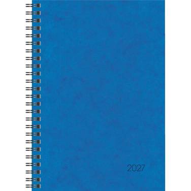 Buchkalender 796 A5 1 Woche/2 Seiten Karton-Einband blau 2027