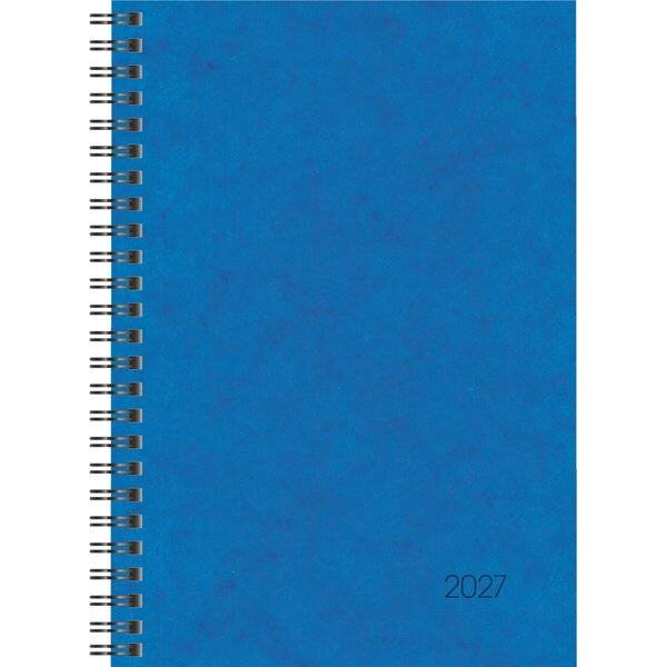 Buchkalender 796 A5 1 Woche/2 Seiten Karton-Einband blau 2027-0