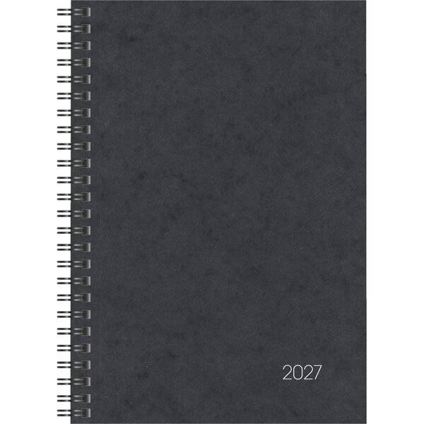 Buchkalender 796 A5 1 Woche/2 Seiten Karton-Einband schwarz 2027
