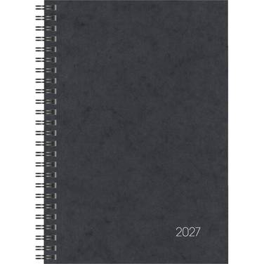 Buchkalender 796 A5 1 Woche/2 Seiten Karton-Einband schwarz 2027