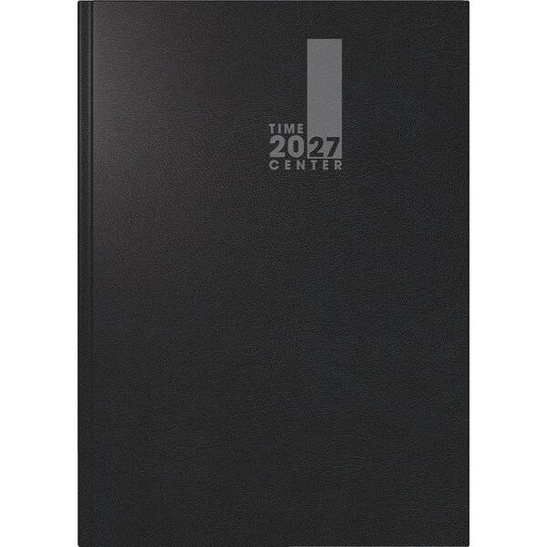 Buchkalender 725 TimeCenter 14,8x20,8cm 1 Woche/2 Seiten Baladek-Einband schwarz 2027