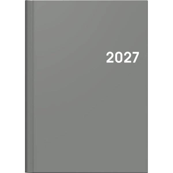 Buchkalender 796 A5 1 Woche/2 Seiten grau 2027-0