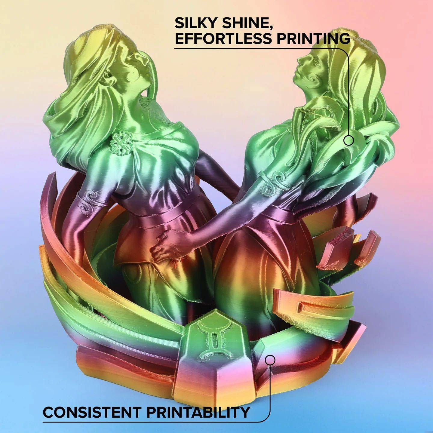 PLA 1.75mm Gradient Silk RAINBOW 1kg-1