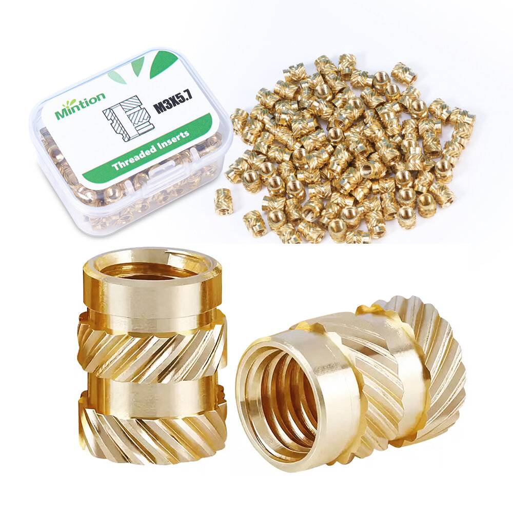 Mintion M3 x 5,7mm x 4,6mm Threaded Insert Set - 100 pcs-0