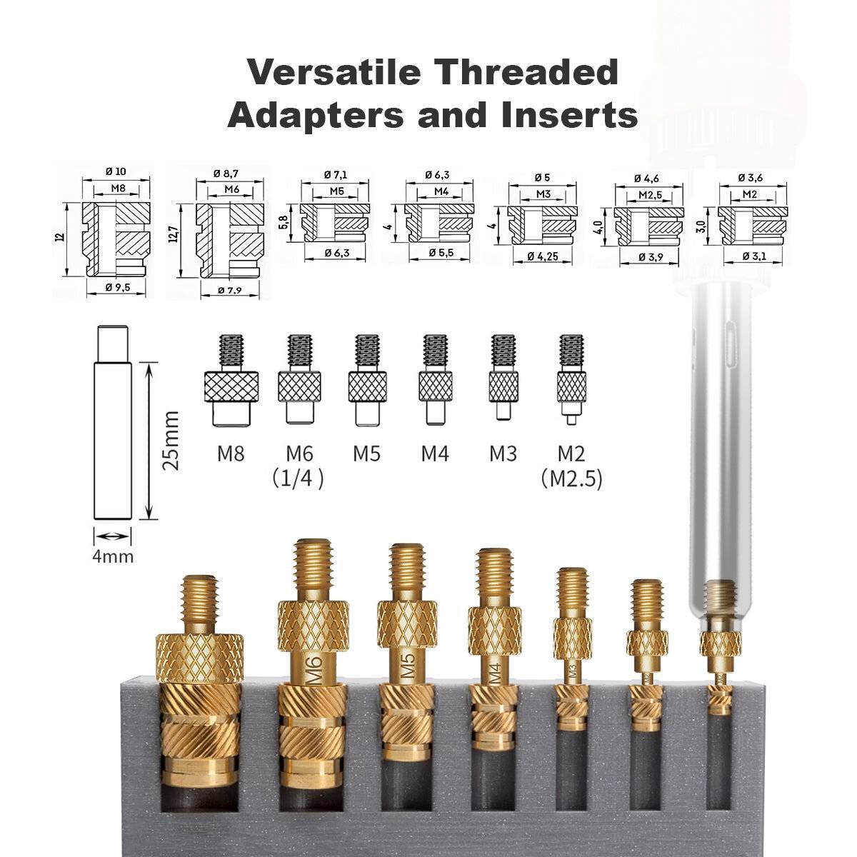 Mintion Heat Set Insert Tips and Threaded Inserts-1