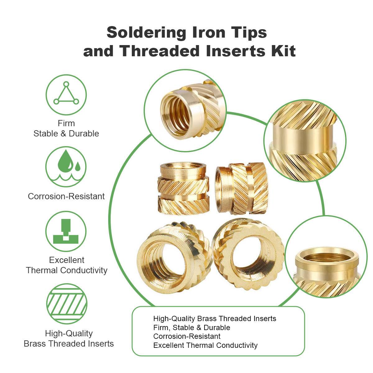 Mintion Heat Set Insert Tips and Threaded Inserts-3
