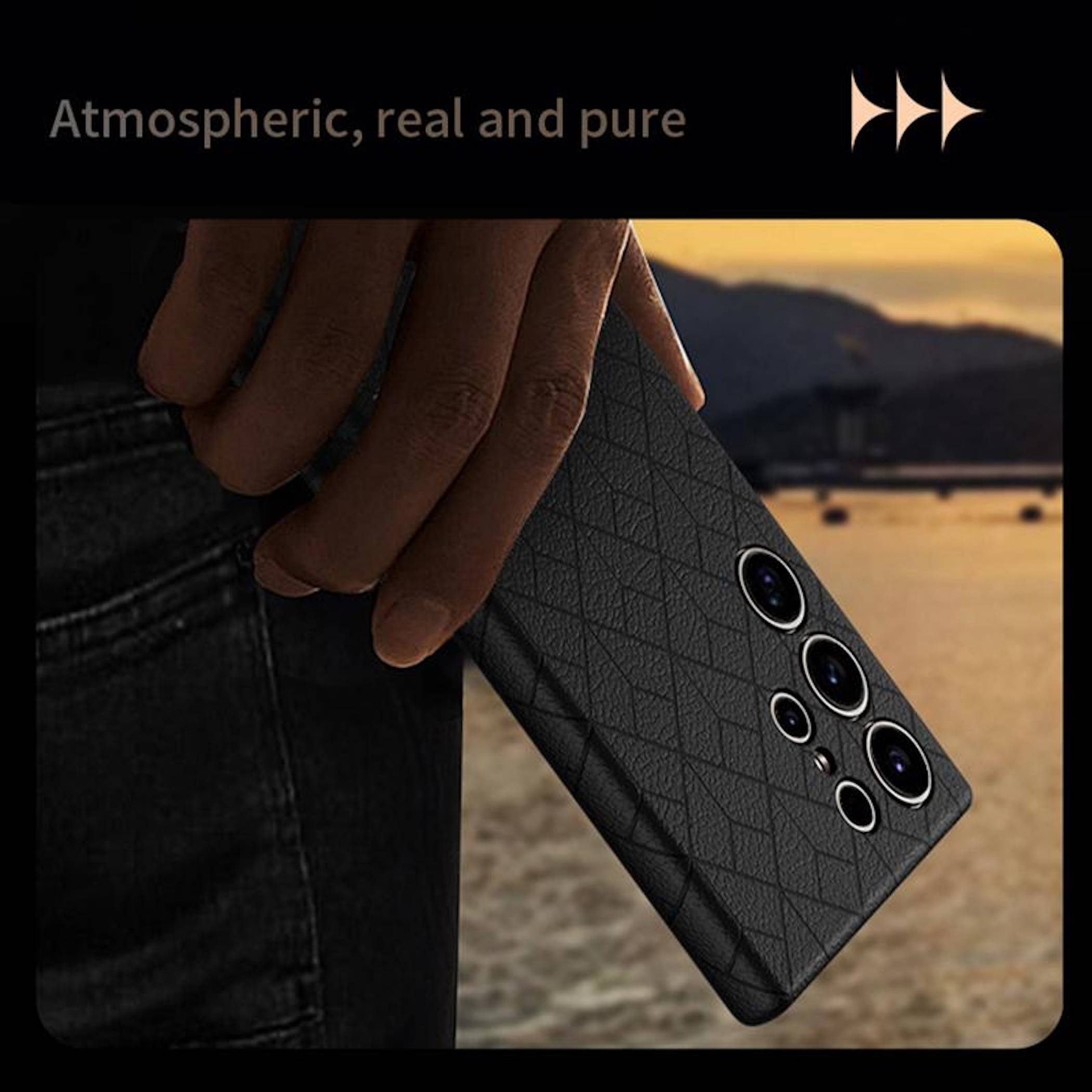 Handyhülle Backcover Samsung Galaxy S26 Ultra 5G Geprägtes Gittermuster Schwarz-2