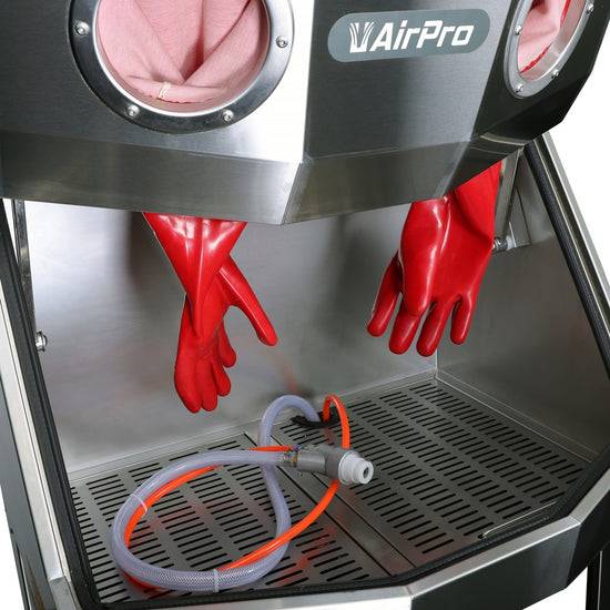 Aquablaster 190L Profi Nassstrahlkabine aus Edelstahl Staubfreies Dampfstrahlgerät für Oberflächen-Finish & Reinigung-3