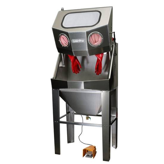 Aquablaster 190L Profi Nassstrahlkabine aus Edelstahl Staubfreies Dampfstrahlgerät für Oberflächen-Finish & Reinigung-4