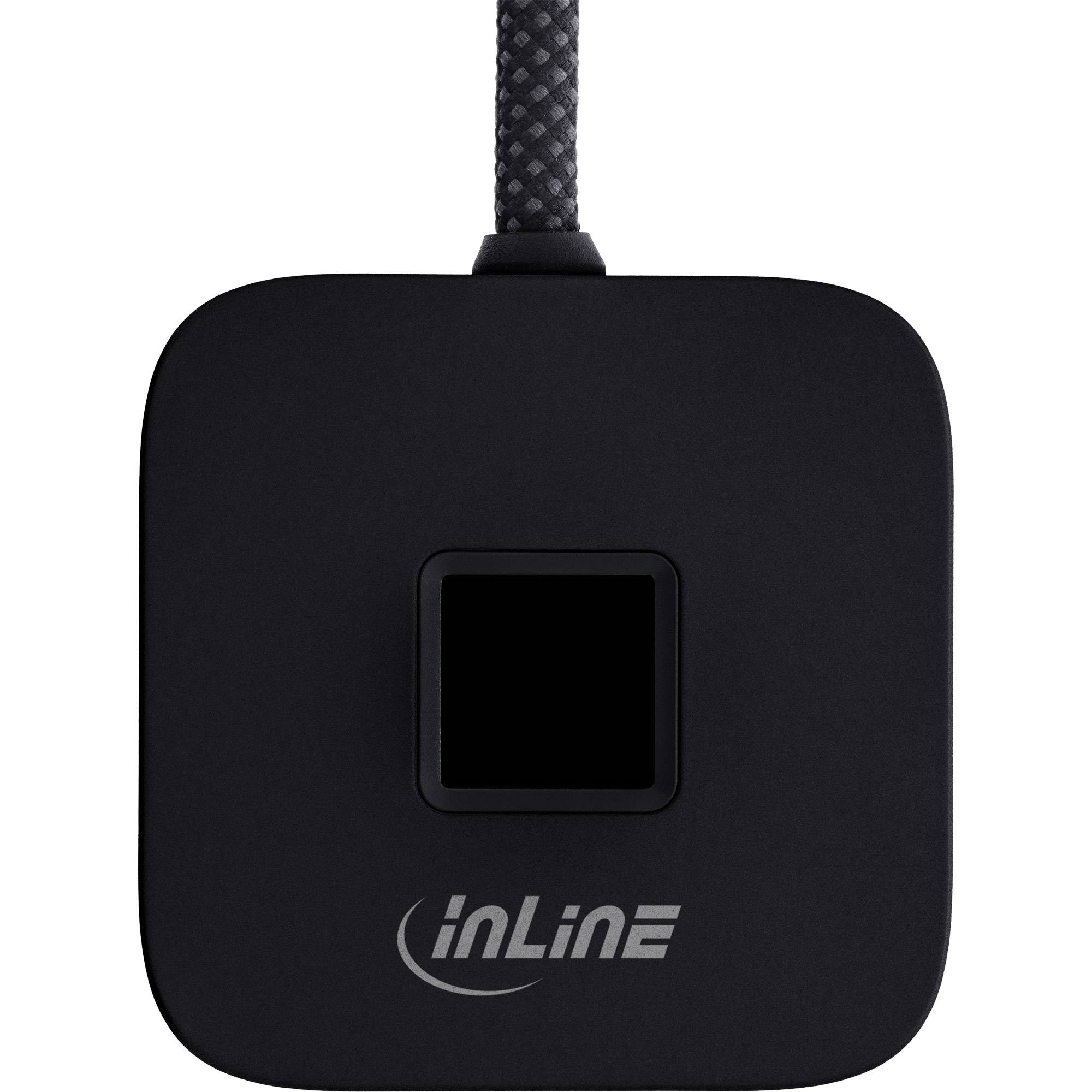 InLine® USB Fingerabdruckscanner mit Hub, Windows Hello, 1,5 m, schwarz-4