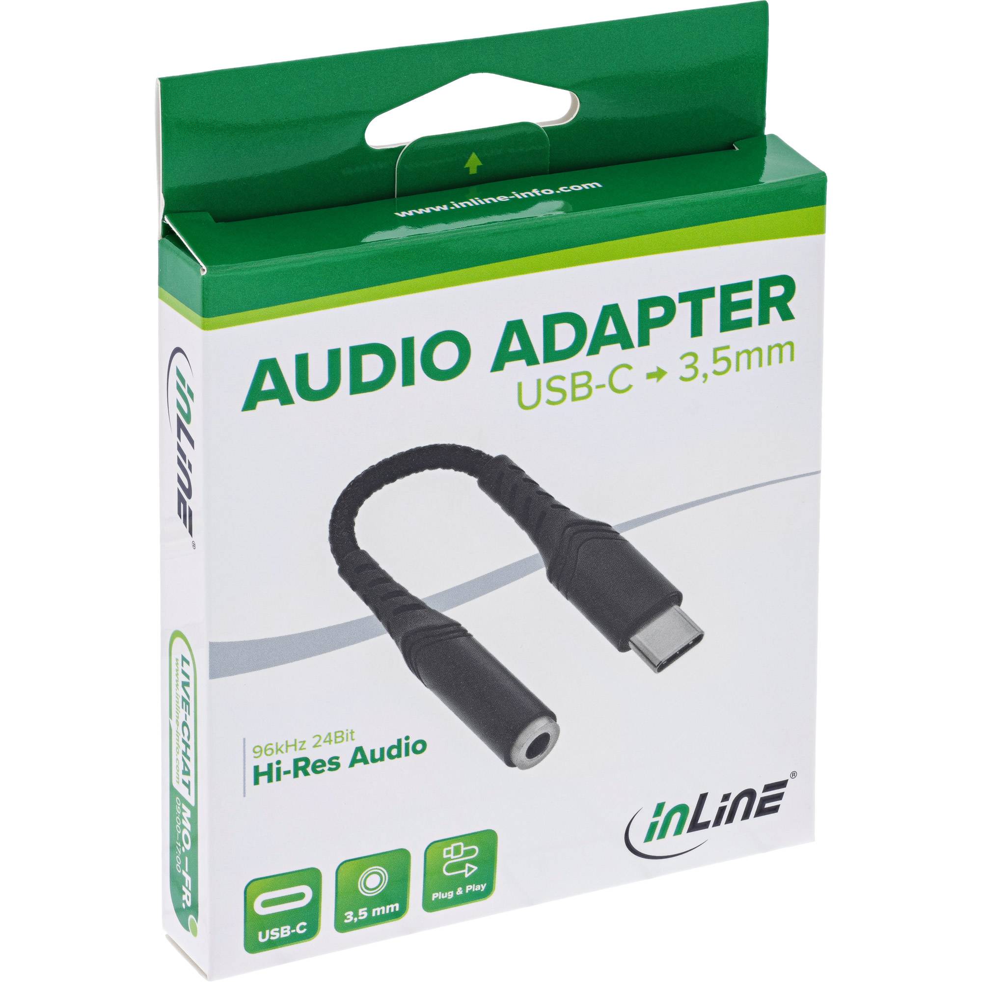 INLINE - USB-C Audio Adapter auf 3,5mm Klinke - DAC - 15 cm-1