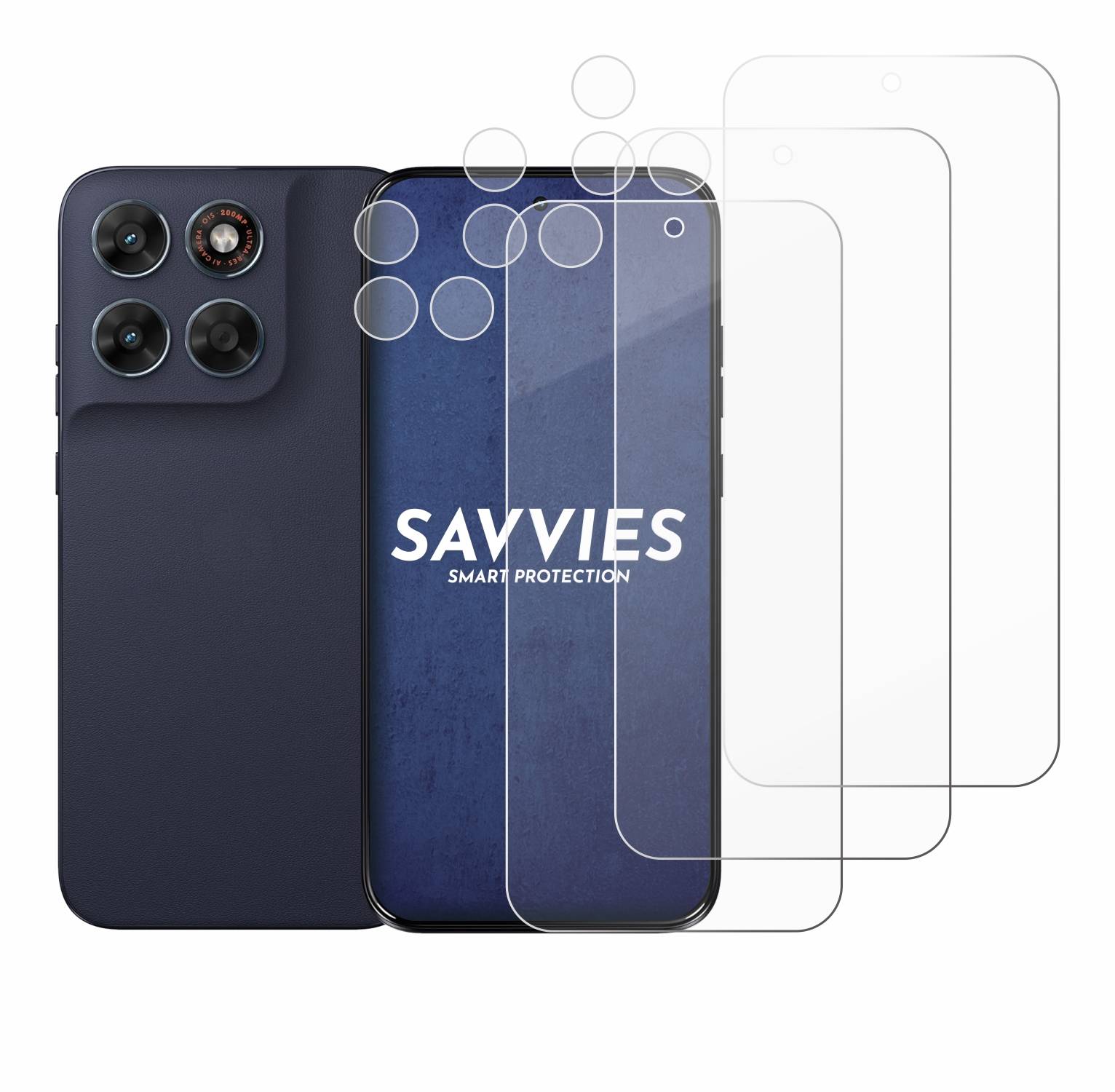 Savvies Smart Glass 3x Flexible Panzer Schutz Glas Folie für Motorola Moto G87 (Display+Kamera)-4