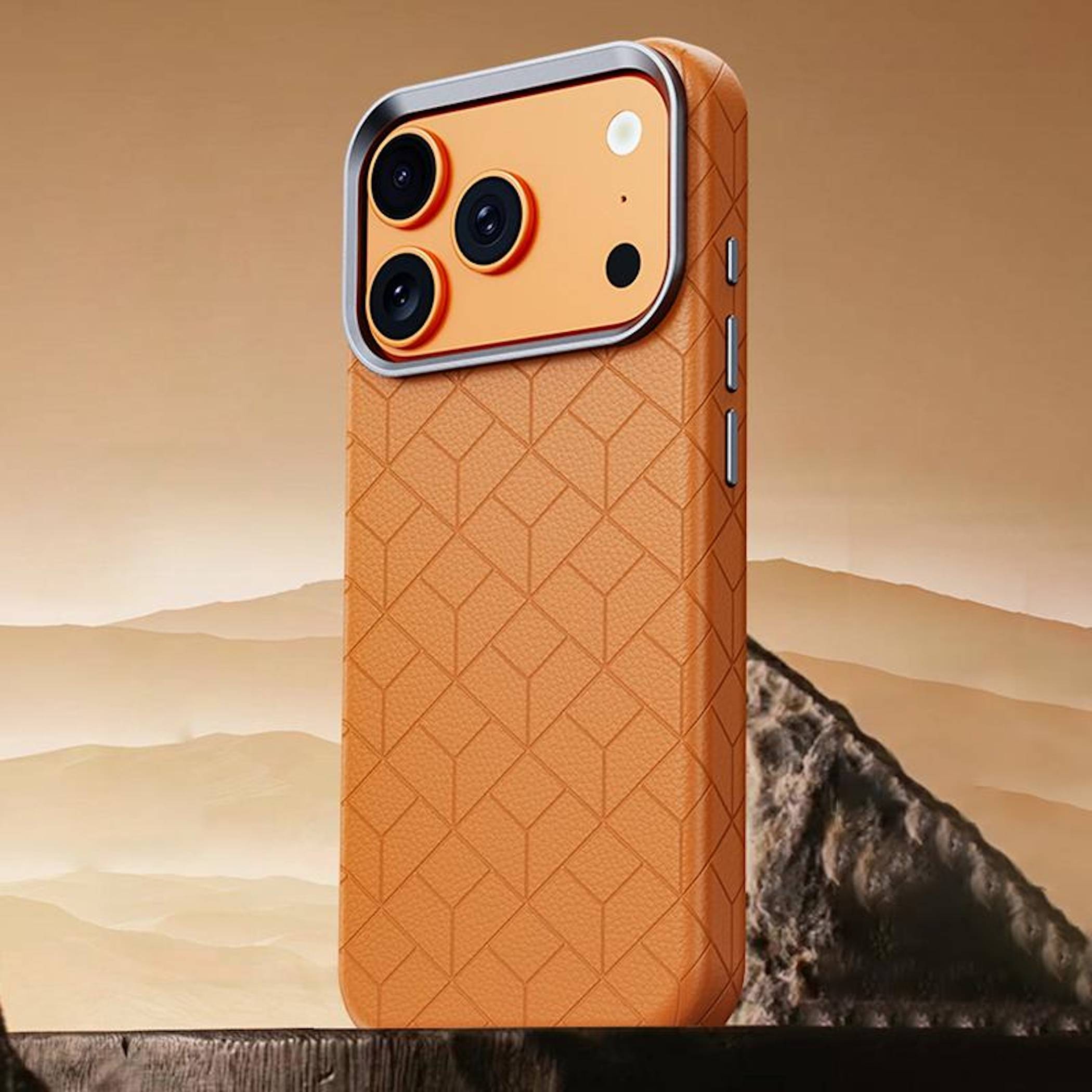 Handyhülle für Apple iPhone 18 Pro Max / 17 Pro Max Geprägtes Gittermuster-4