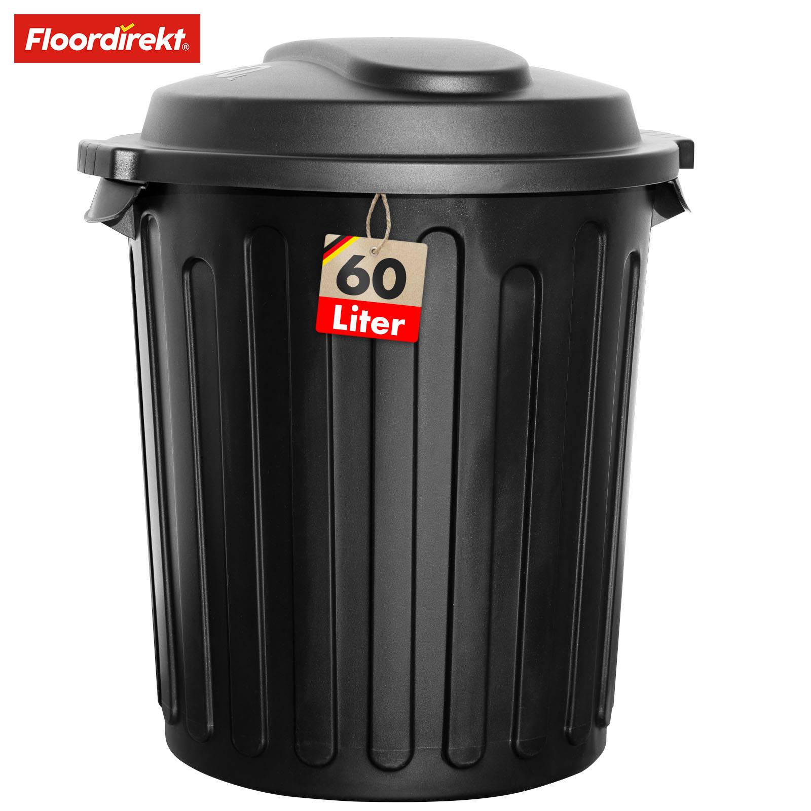 Floordirekt Mülleimer Robin - 60L Abfalleimer - mit Deckel - Geruchsdicht, Hygienisch & Leicht zu Reinigen-1
