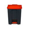 Floordirekt Mülleimer Olaf - Robuster Step-On Abfalleimer - 50 Liter - Rot - Für Haushalt, Büro & Gewerbe