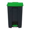 Floordirekt Mülleimer Olaf - Robuster Step-On Abfalleimer - 80 Liter - Grün - Für Haushalt, Büro & Gewerbe