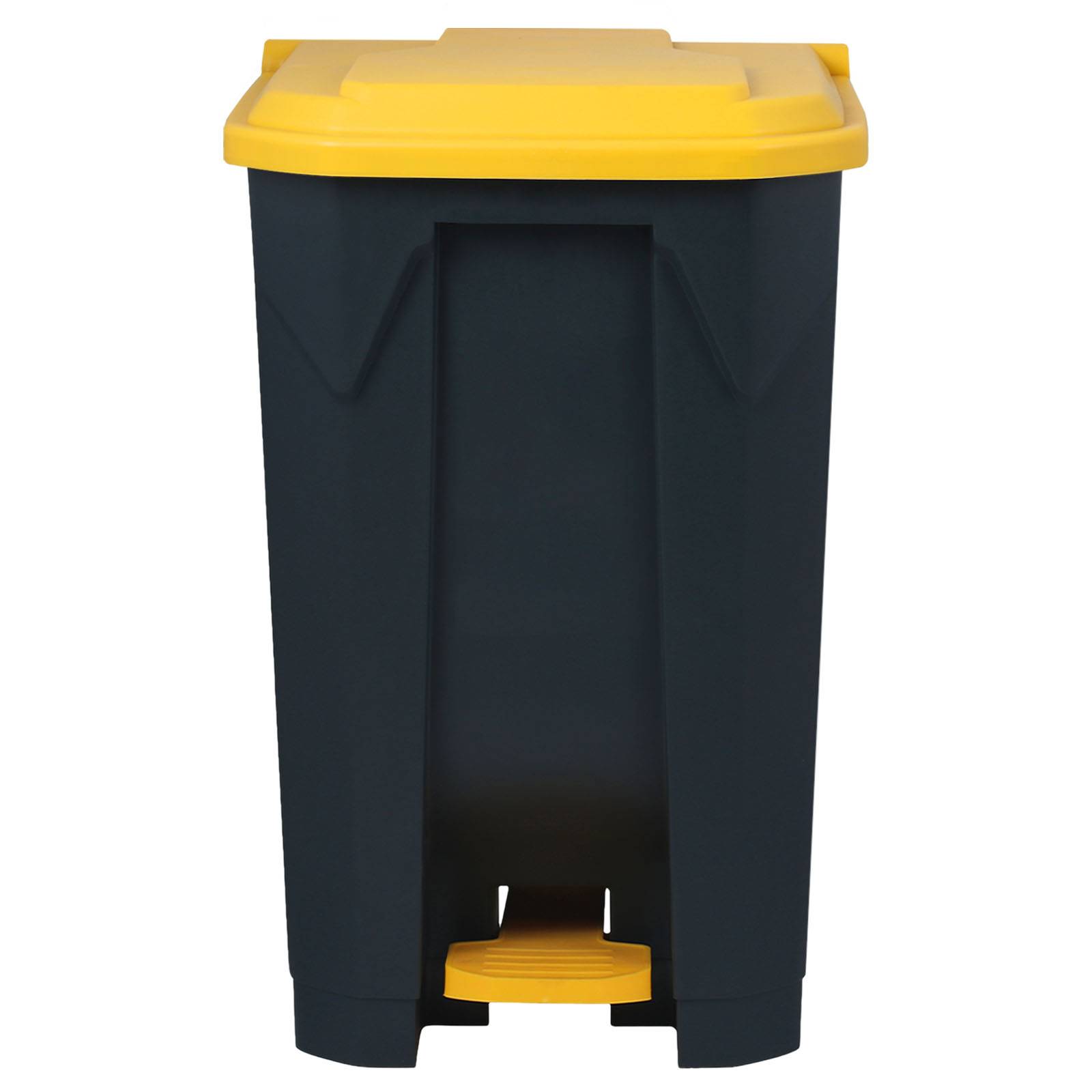 Floordirekt Mülleimer Olaf - Robuster Step-On Abfalleimer - 100 Liter - Gelb - Für Haushalt, Büro & Gewerbe