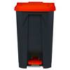 Floordirekt Mülleimer Olaf - Robuster Step-On Abfalleimer - 100 Liter - Rot - Für Haushalt, Büro & Gewerbe