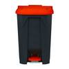 Floordirekt Mülleimer Olaf - Robuster Step-On Abfalleimer - 80 Liter - Rot - Für Haushalt, Büro & Gewerbe