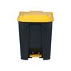 Floordirekt Mülleimer Olaf - Robuster Step-On Abfalleimer - 50 Liter - Gelb - Für Haushalt, Büro & Gewerbe